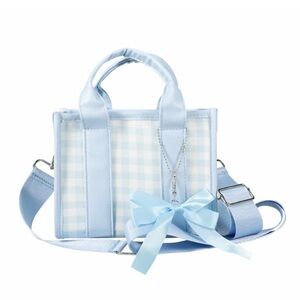 The Crossbody Mini Handbag Blue Bow Tote Bag